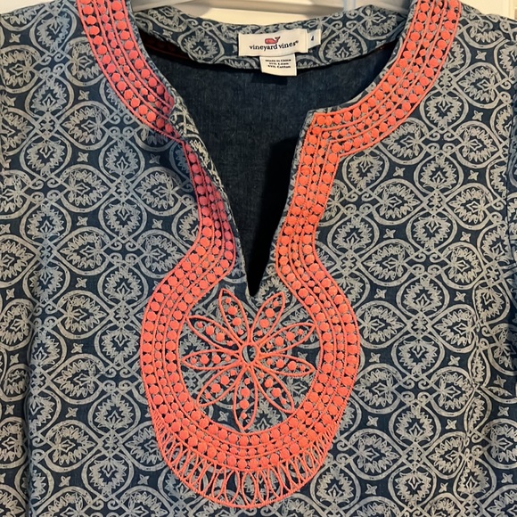 Vineyard Vines summer Tile Indio print linen dress - Picture 6 of 16